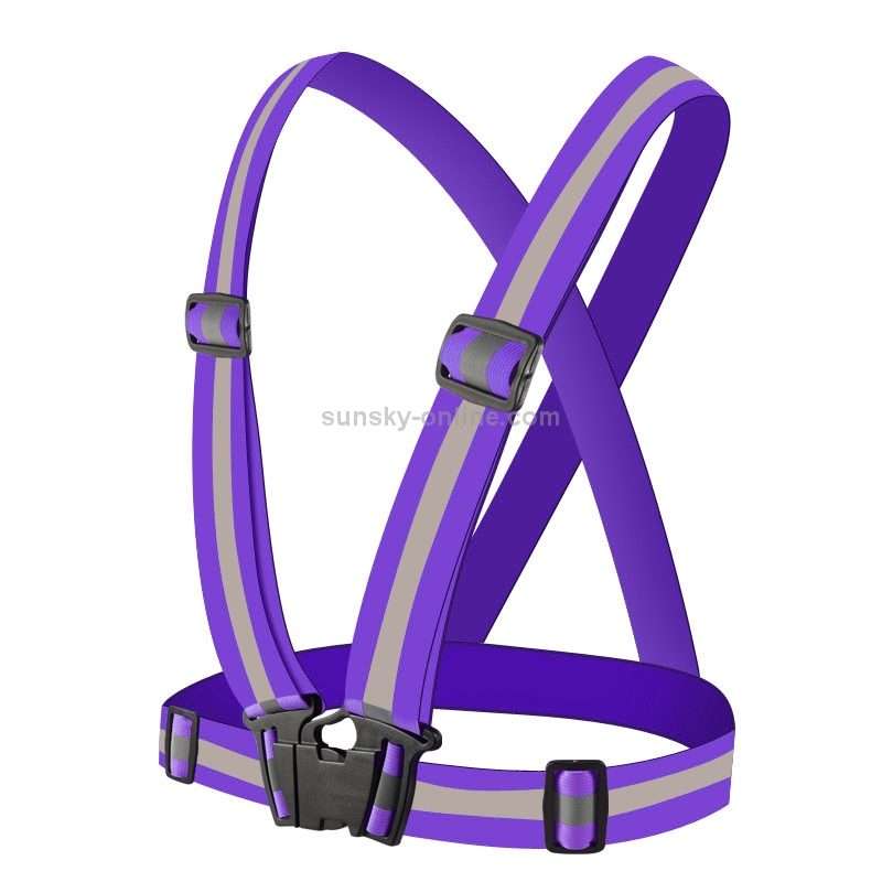 Night Riding Running Flexible Reflective Safety Vest(Purple)