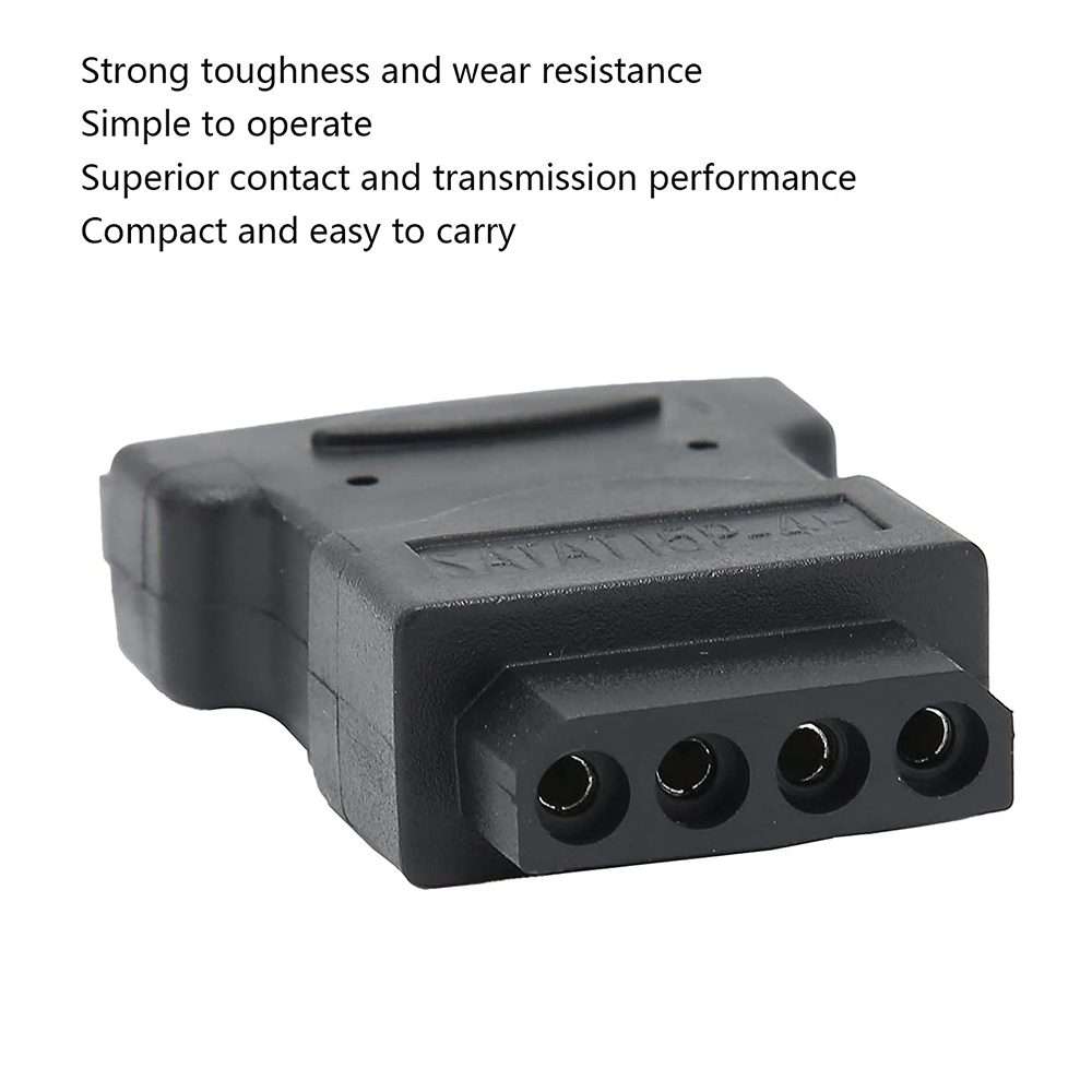 SATA 15 Pin Male to 4 Pin Female Adapter(Black)
