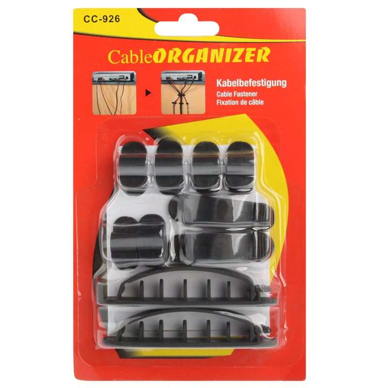 10 in 1 Plastic Flexible Cable Organizer for Electric Wire, CC-926, Random Color Delivery(Black)