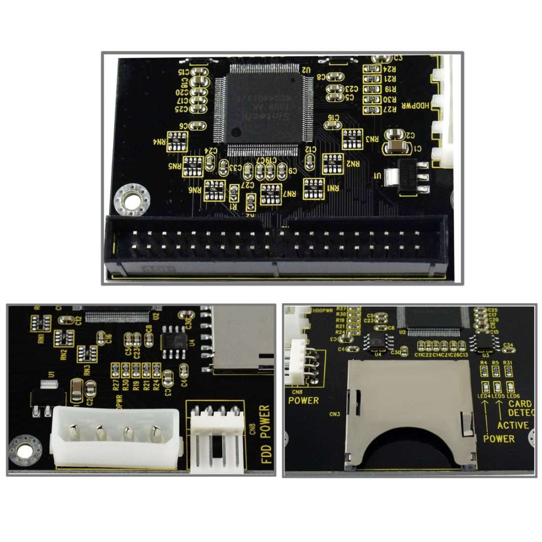 SD/ SDHC/ MMC To 3.5 inch 40 Pin Male IDE Adapter Card(Black)