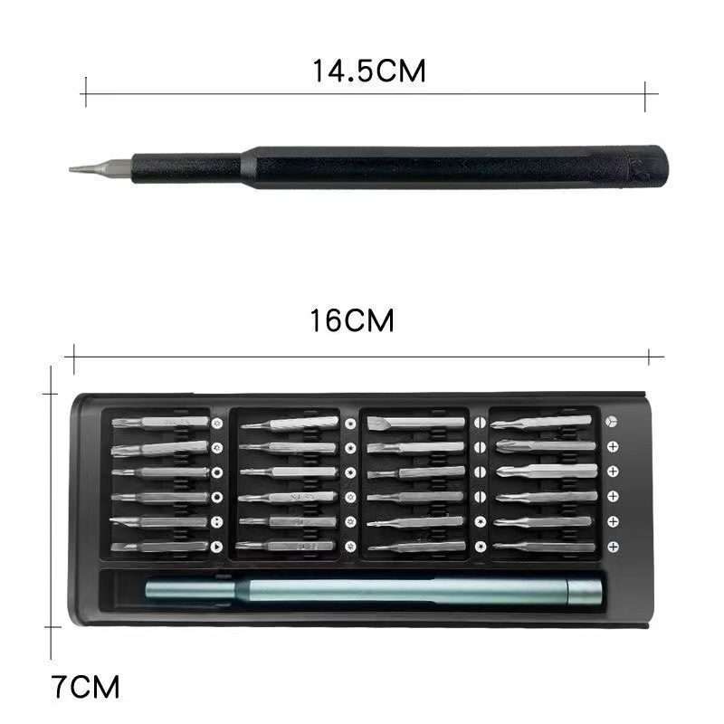 25 in 1 Screwdriver Set Magnetic Repair Tools, Plastic Handle