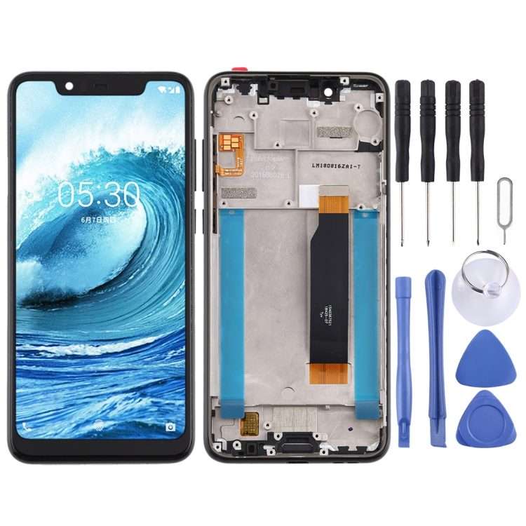 LCD Screen and Digitizer Full Assembly with Frame for Nokia 5.1 Plus / X5 / TA-1102 TA ... (Black)