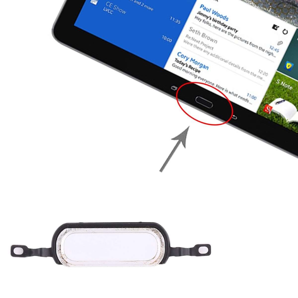 Home Key for Samsung Galaxy Note Pro 12.2 SM-P900/P901/P905(White)