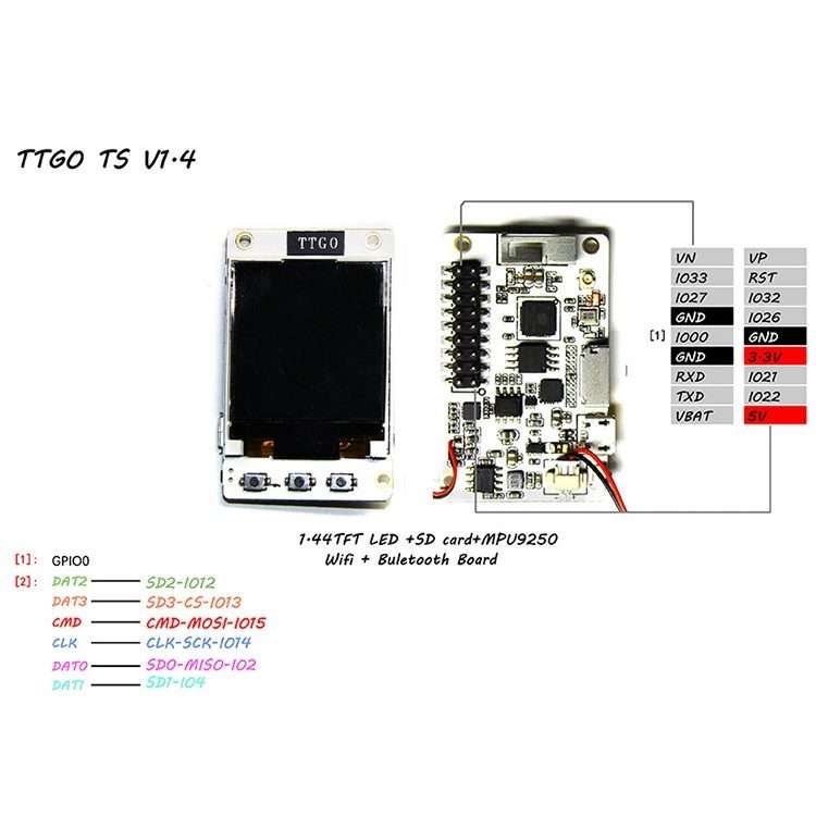 TTGO TS V1.4 ESP32 SD Card MPU9250 WiFi Bluetooth Module