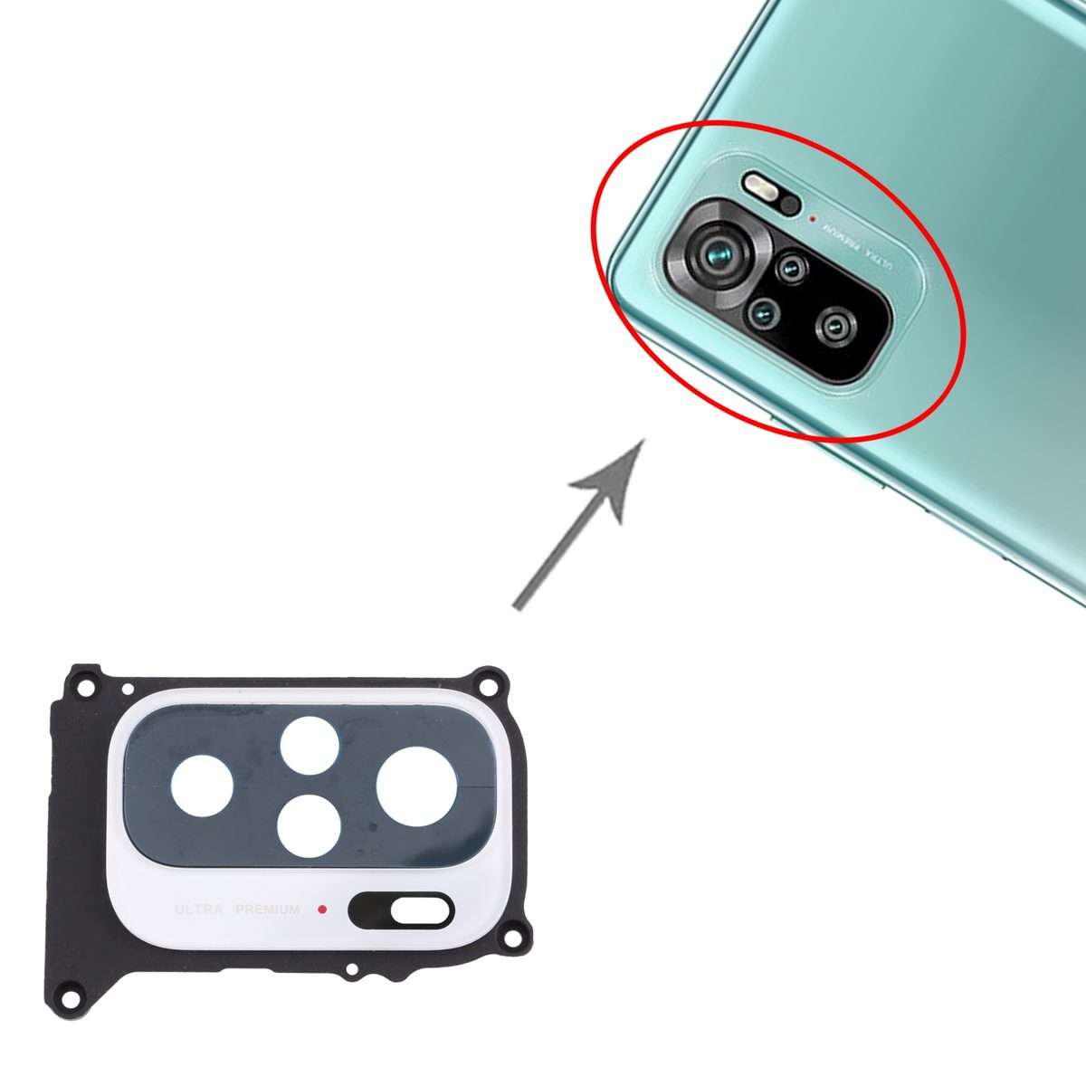 Camera Lens Cover for Xiaomi Redmi Note 10 / Redmi Note 10S M2101K7BG M2101K7BI M2101K ... (White)
