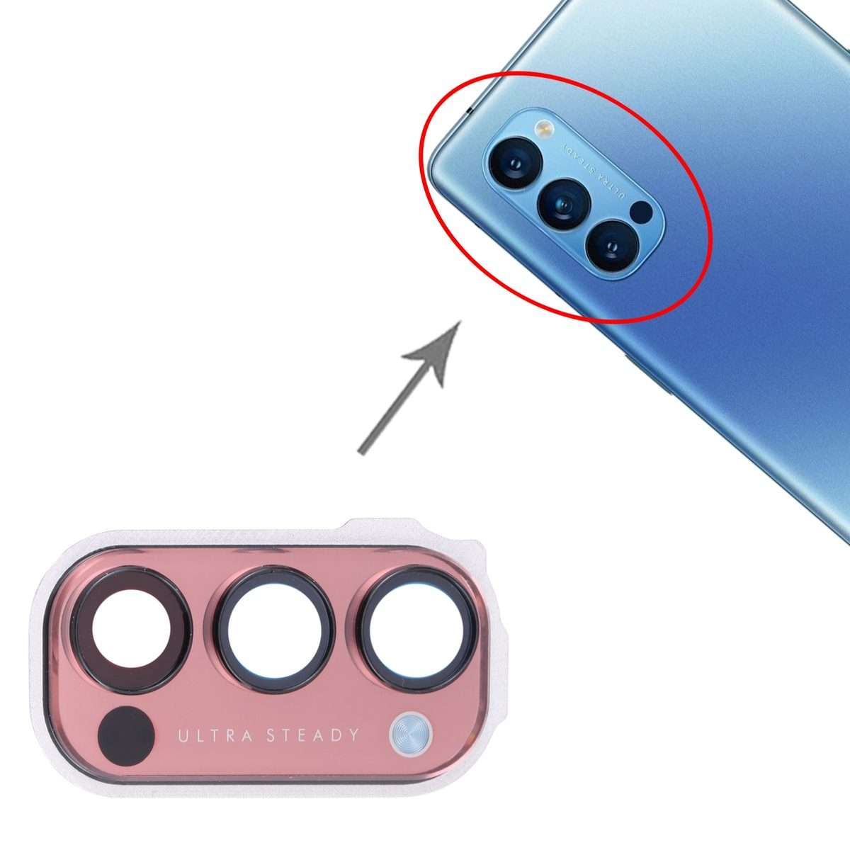 For OPPO Reno4 Pro 5G PDNM00, PDNT00, CPH2089 Camera Lens Cover (Red)