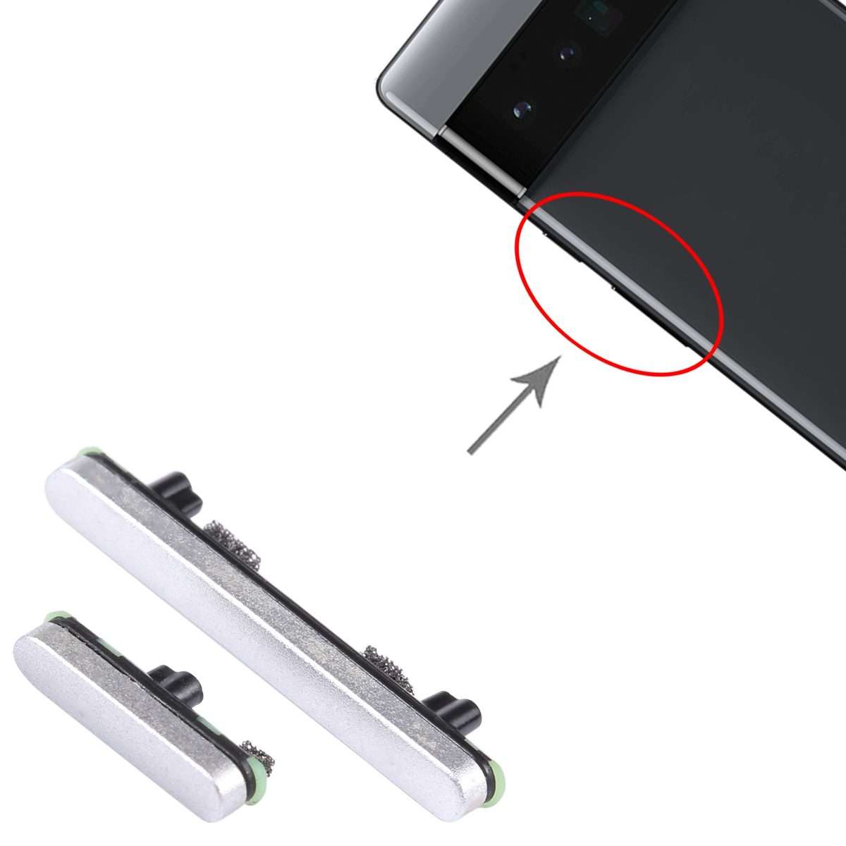 For Google Pixel 6 Pro Original Power Button + Volume Button Control Button (Silver)