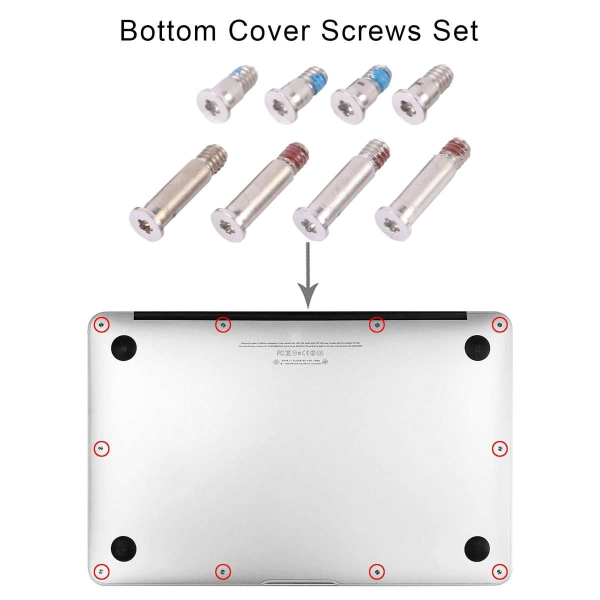 Bottom Cover Screws Set for MacBook Pro 14 2021 A2442 / Pro 16 2021 A2485 / Pro 14 20 ... (Silver)