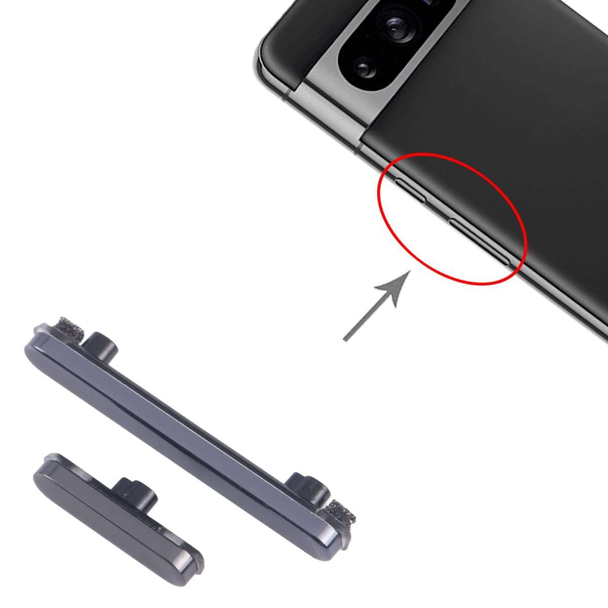 For Google Pixel 8 Pro Original Power Button and Volume Control Button (Black)