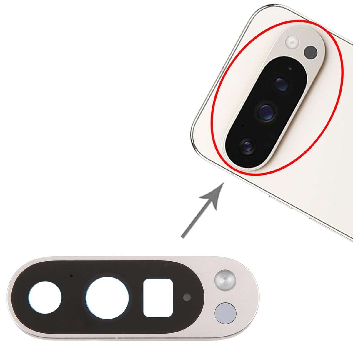 For Google Pixel 9 Pro Original Camera Lens Cover (Silver)