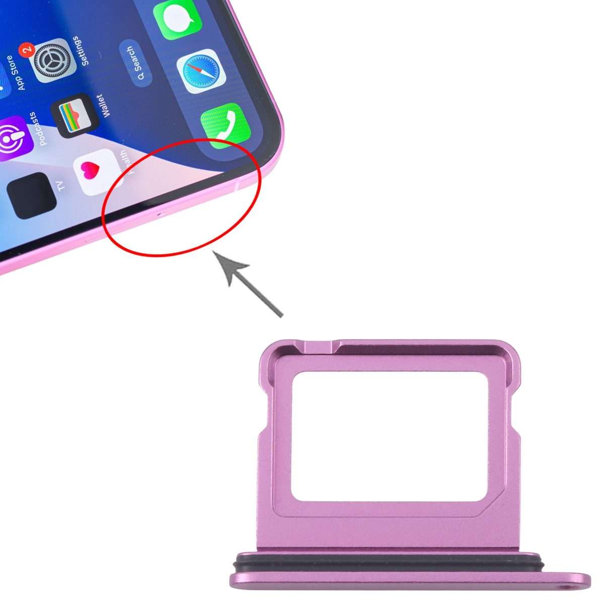 For iPhone 16 Plus SIM Card Tray (Purple)