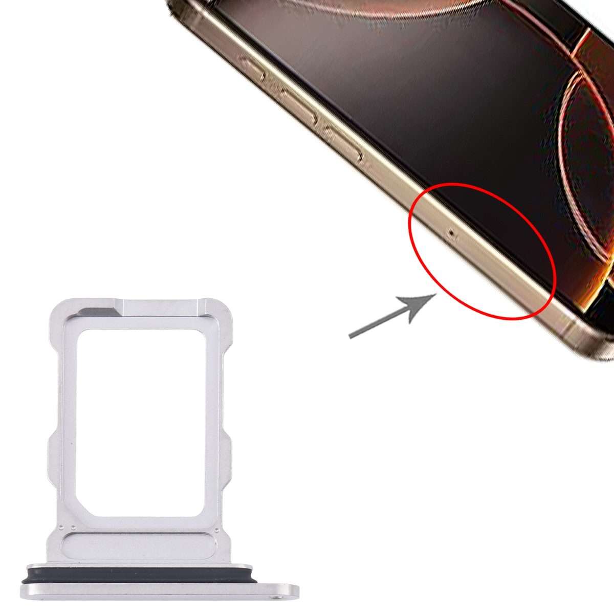 For iPhone 16 Pro Max SIM Card Tray (White)
