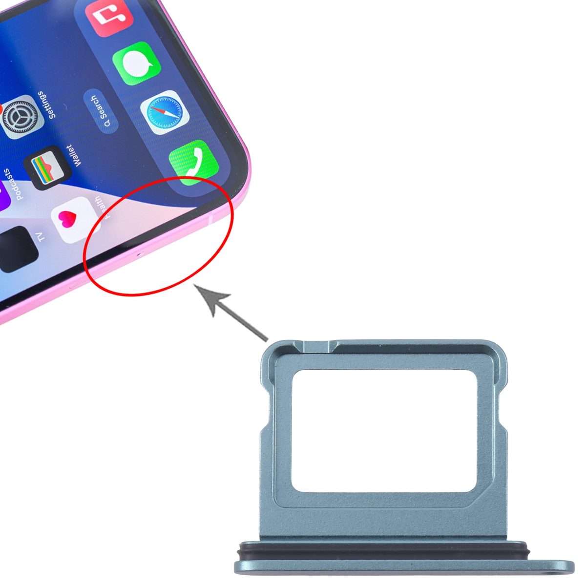 For iPhone 16 SIM + SIM Card Tray (Green)