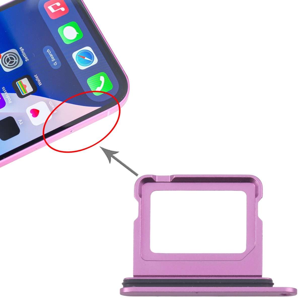 For iPhone 16 SIM + SIM Card Tray (Purple)