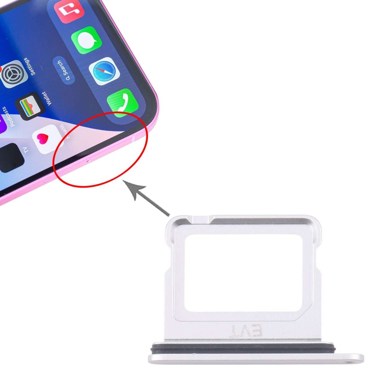 For iPhone 16 Plus SIM + SIM Card Tray (Silver)