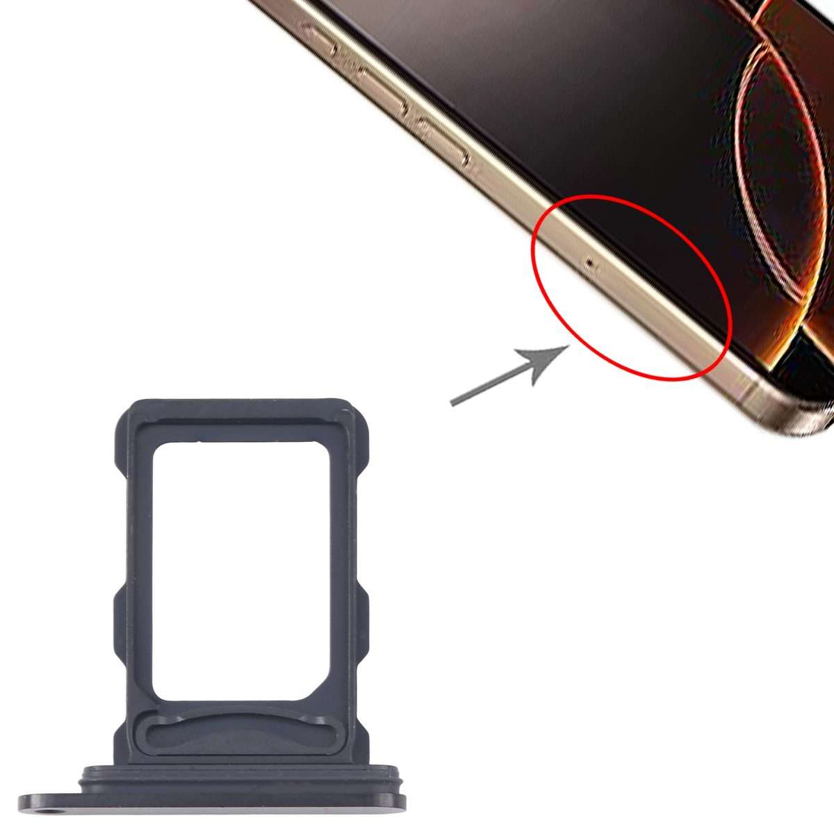 For iPhone 16 Pro Max SIM + SIM Card Tray (Black)