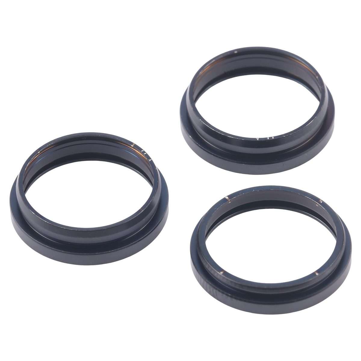For iPhone 16 Pro Max 3pcs/set Rear Camera Glass Lens Metal Outside Protector Hoop Ring (Black)