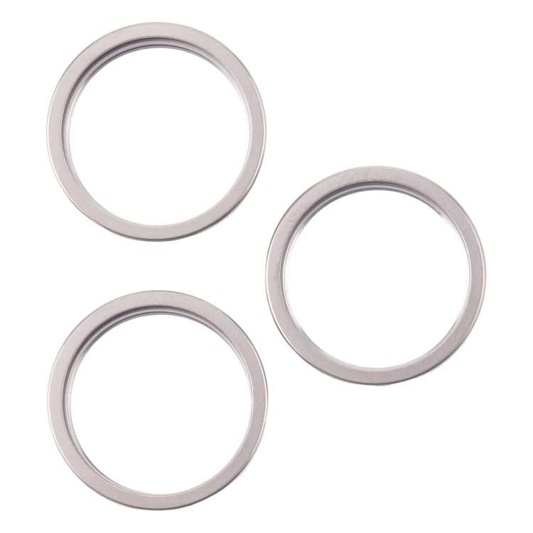 For iPhone 16 Pro Max 3pcs/set Rear Camera Glass Lens Metal Outside Protector ... (Titanium Color)