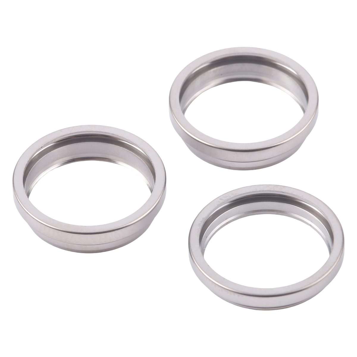 For iPhone 16 Pro Max 3pcs/set Rear Camera Glass Lens Metal Outside Protector ... (Titanium Color)