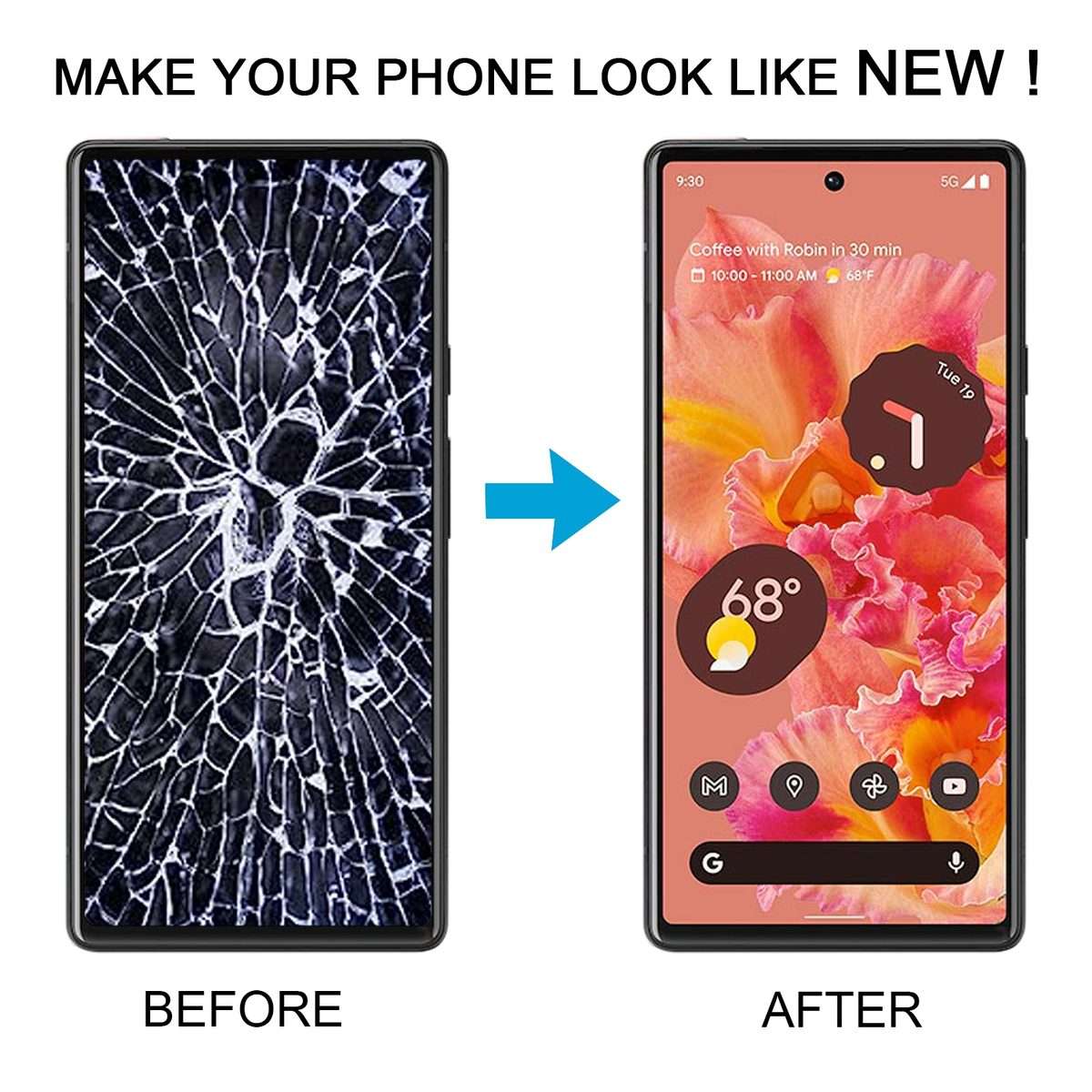 For Google Pixel 6 GB7N6 G9S9B16 G9S9B TFT LCD Screen Digitizer Full Assembly, Not Supporting Fing