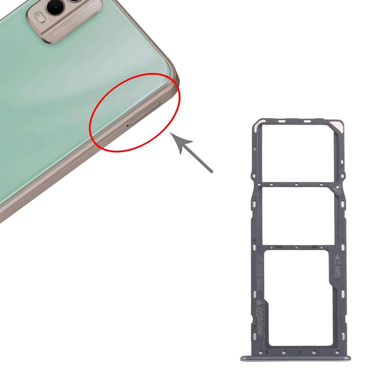 For Nokia C32 Original SIM Card Tray + SIM Card Tray + Micro SD Card Tray (Blue)