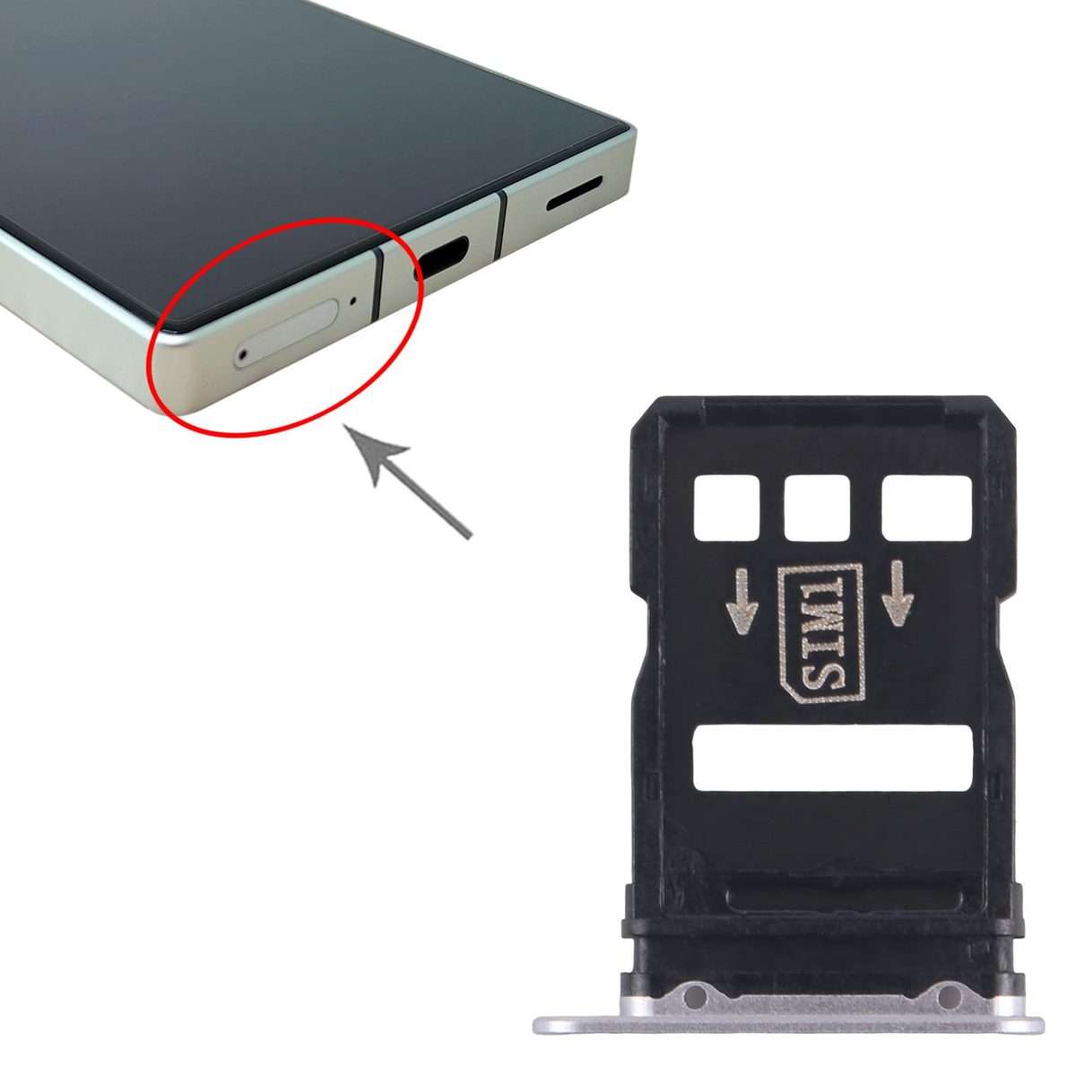 For ZTE nubia RedMagic 8s Pro+ SIM Card Tray + SIM Card Tray (Silver)