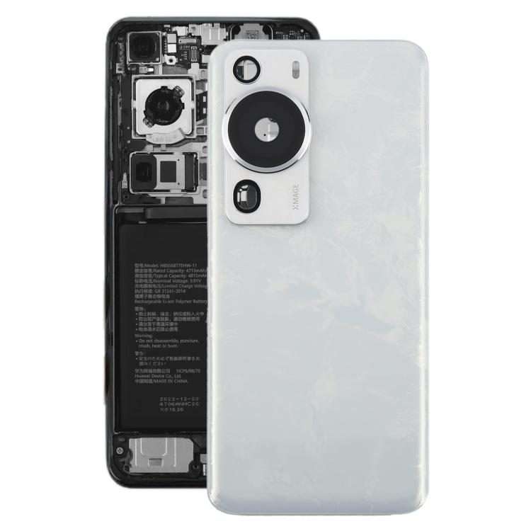For Huawei P60 Pro Battery Back Cover with Camera Lens Frame(White)