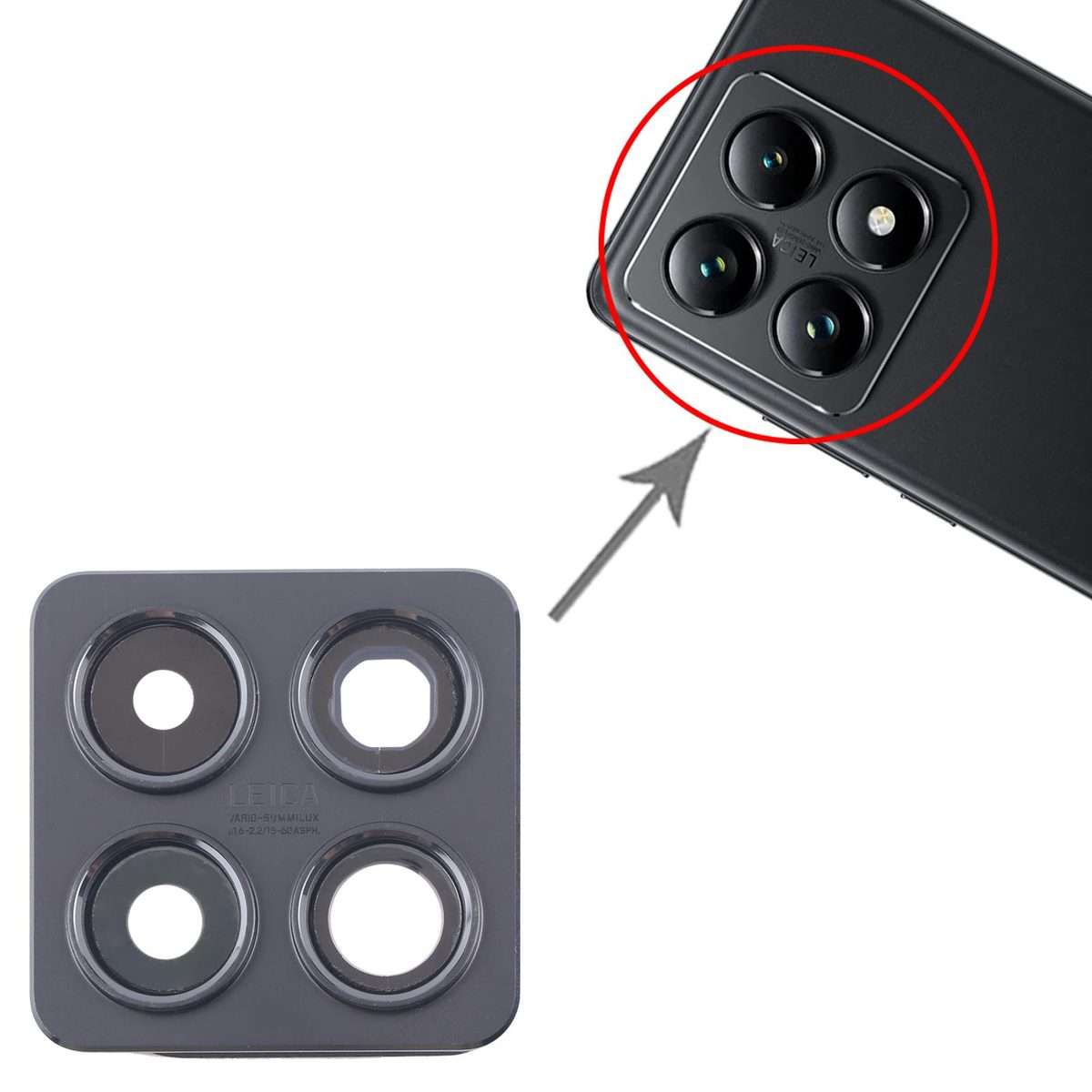 For Xiaomi 14T Pro Original Rear Camera Lens Cover (Black)