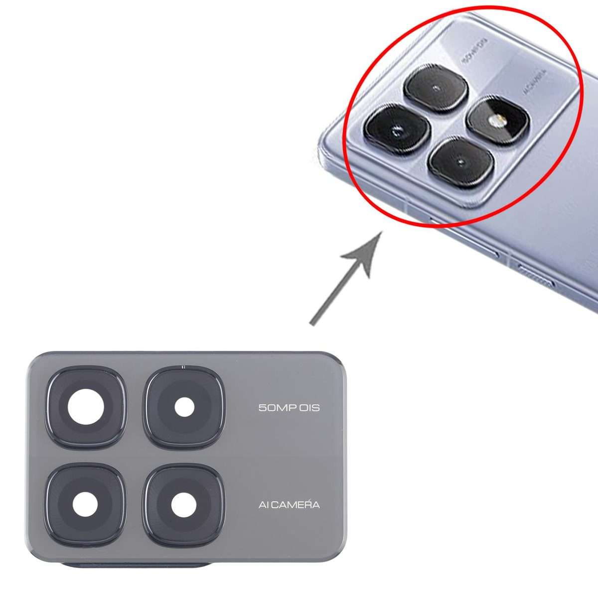 For Xiaomi Redmi K70 Ultra Original Rear Camera Lens Cover (Black)