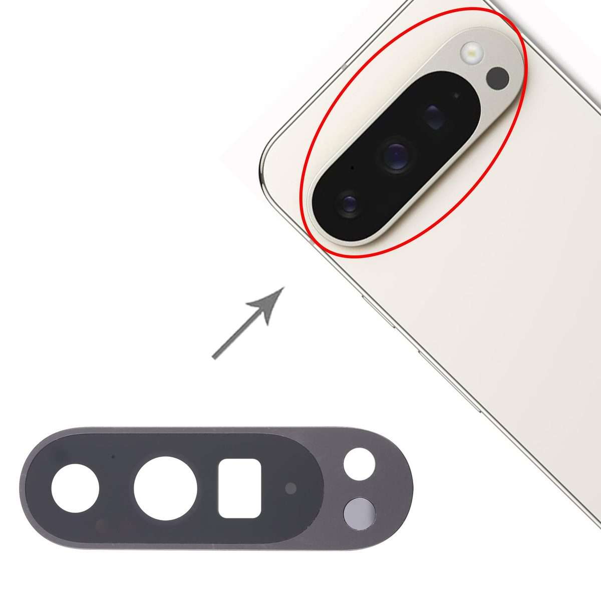 For Google Pixel 9 Pro XL Original Rear Camera Lens Cover (Black)