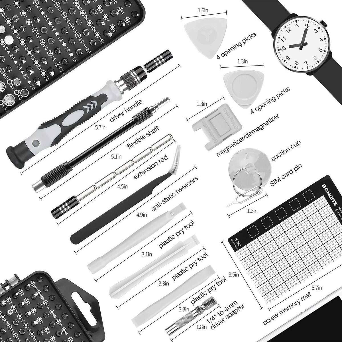 122 in 1 Precision Magnetic Screwdriver Kit(White)