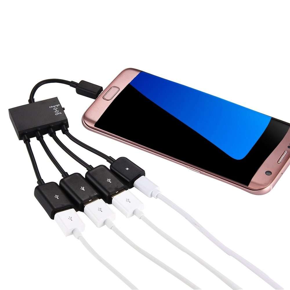 18cm 4 Ports Micro USB OTG Charge HUB Cable