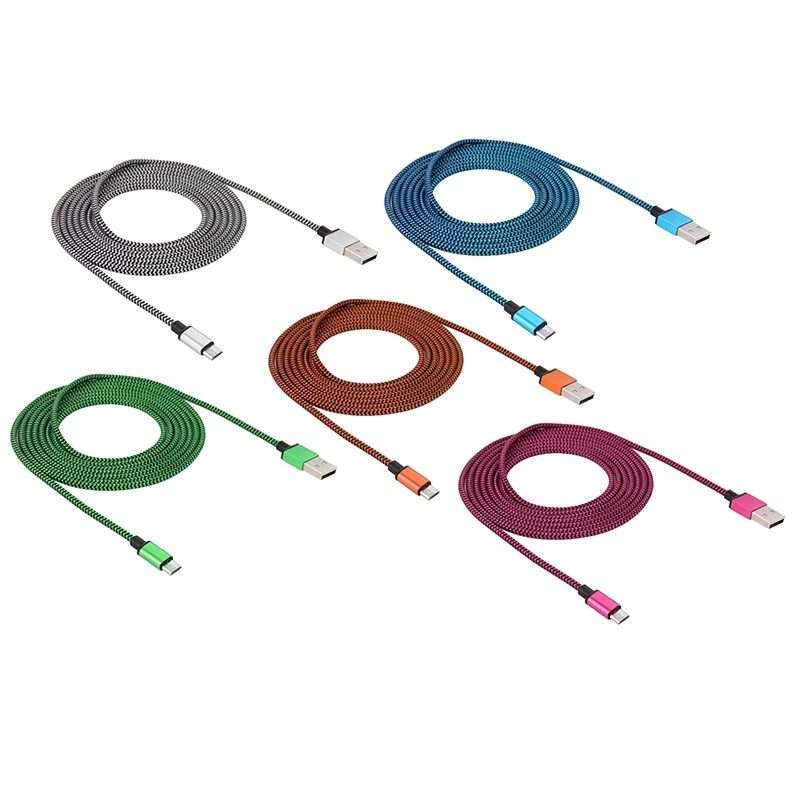 2m Woven Style Micro USB to USB 2.0 Data / Charger Cable(Magenta)