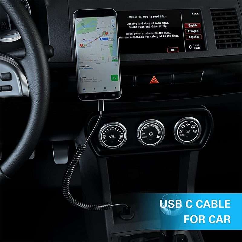 Micro USB Data Sync Charger Coiled Cable, Length: 27.5cm (can be extended up to 100cm)(Black)