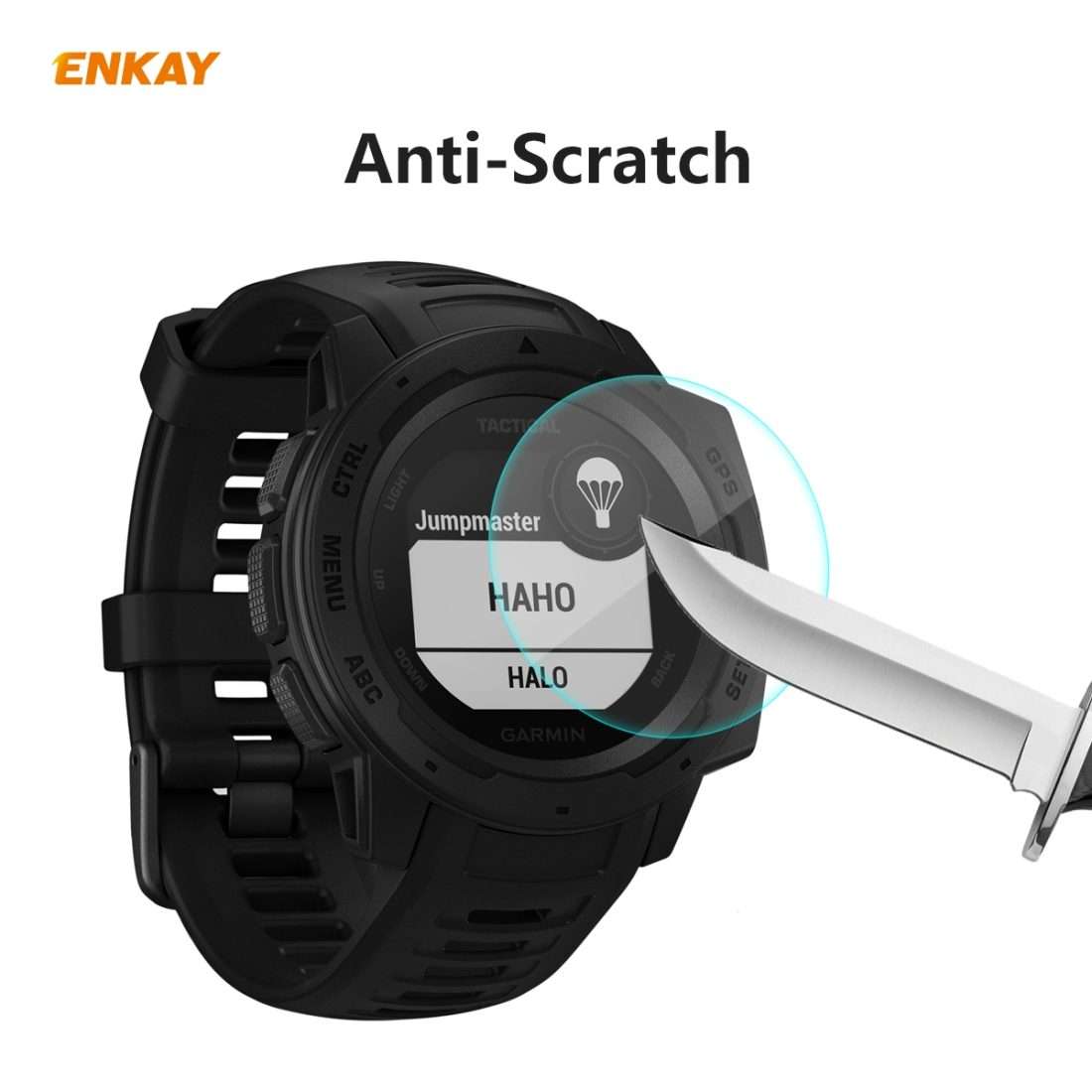 For Garmin Instinct Tactical ENKAY Hat-Prince 0.2mm 9H 2.15D Curved Edge Tempered Glass Screen Pro