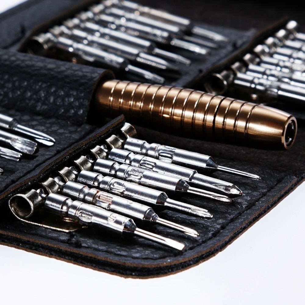27 in 1 Magnetic Suction Portable Wallet Type Screw Driver Set Mobile Phone Tablet Maintenance Too