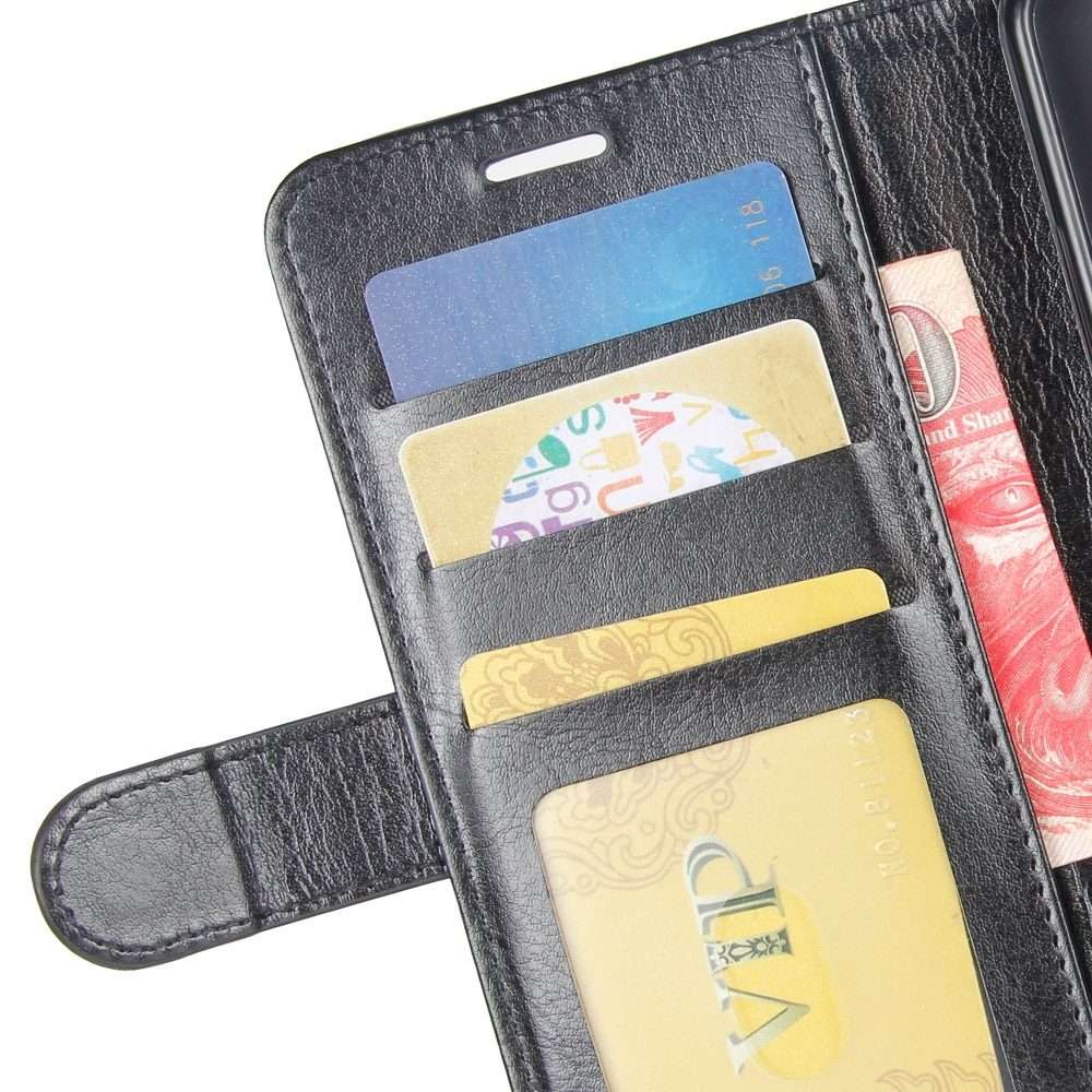 For TCL 10 Pro R64 Texture Single Horizontal Flip Protective Case with Holder & Card S ... (Black)