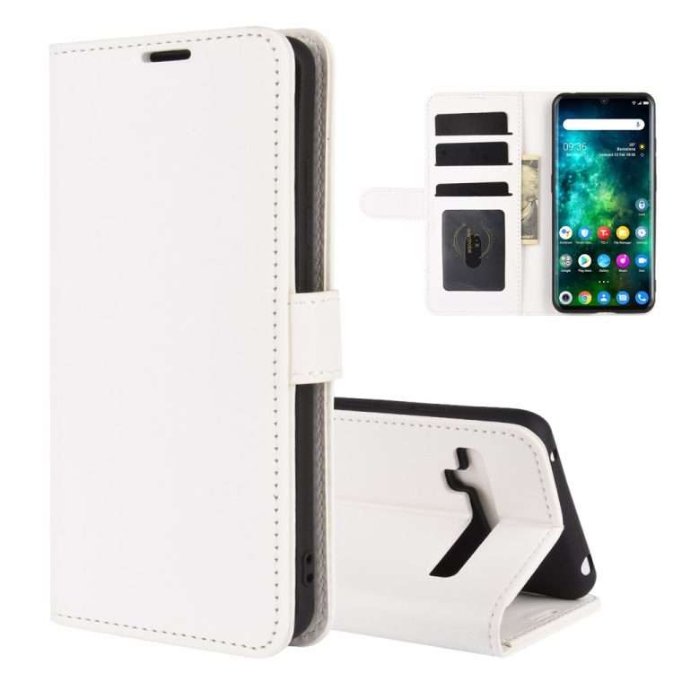 For TCL 10 Pro R64 Texture Single Horizontal Flip Protective Case with Holder & Card S ... (White)