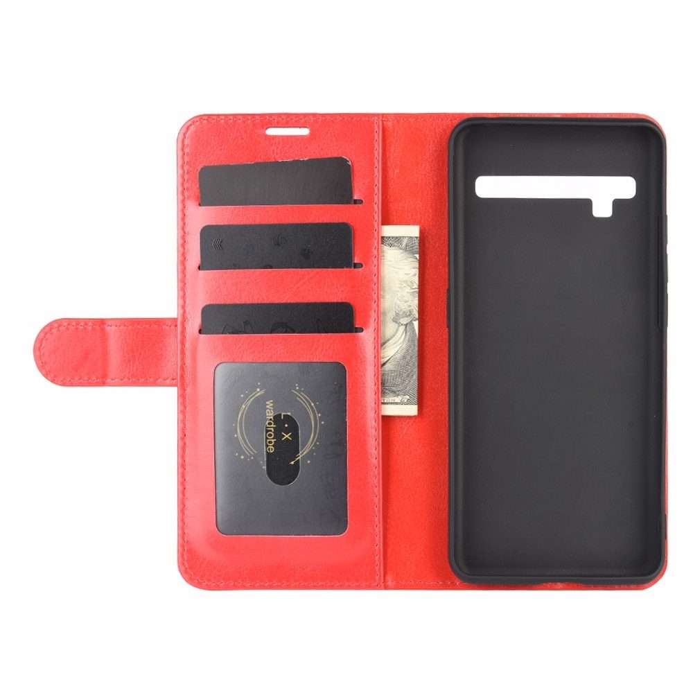 For TCL 10 Pro R64 Texture Single Horizontal Flip Protective Case with Holder & Card Slo ... (Red)