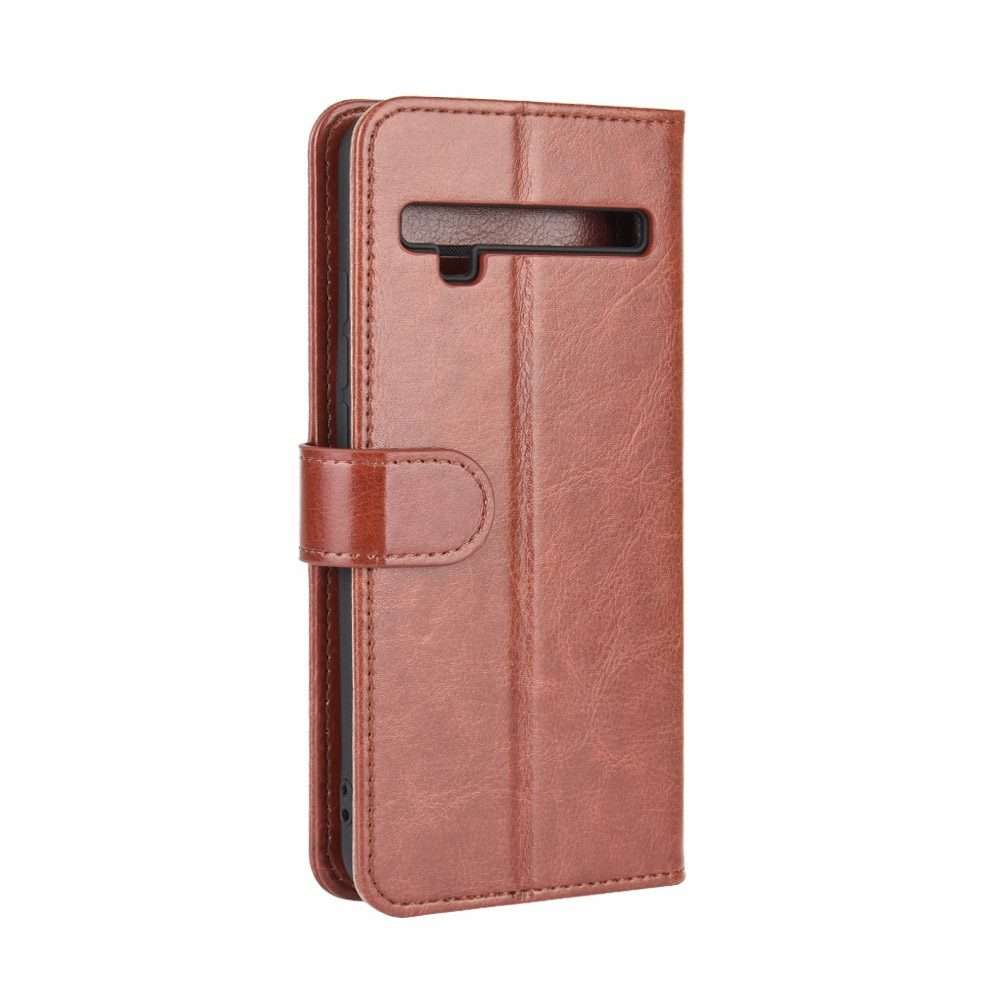 For TCL 10 Pro R64 Texture Single Horizontal Flip Protective Case with Holder & Card S ... (Brown)
