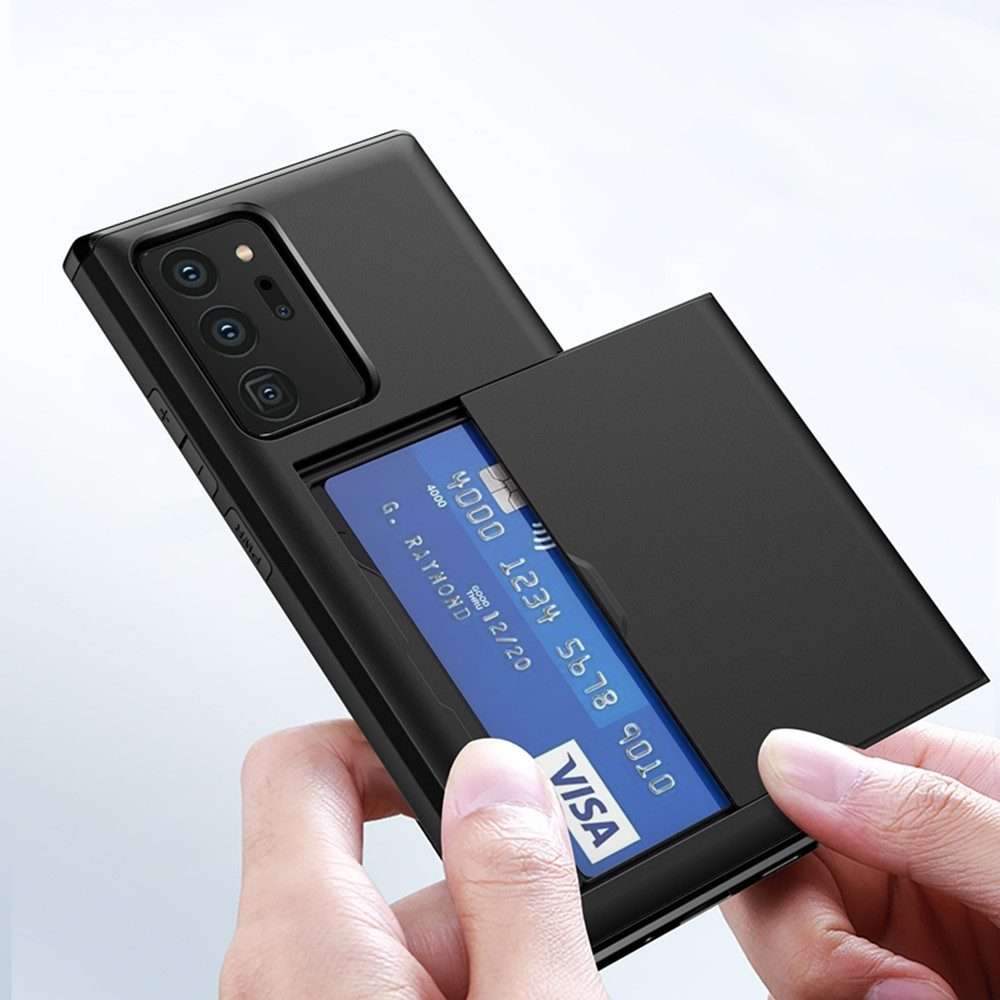 For Samsung Note20 Ultra Shockproof Rugged Armor Protective Case with Card Slot(White)