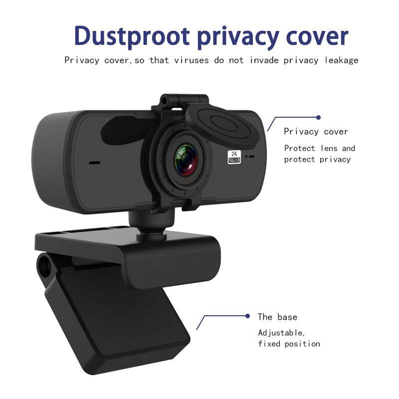 C5 4 Million Pixel Auto Focus 2K Full HD Webcam 360 Rotation USB Driver-free Live Broadcast WebCam