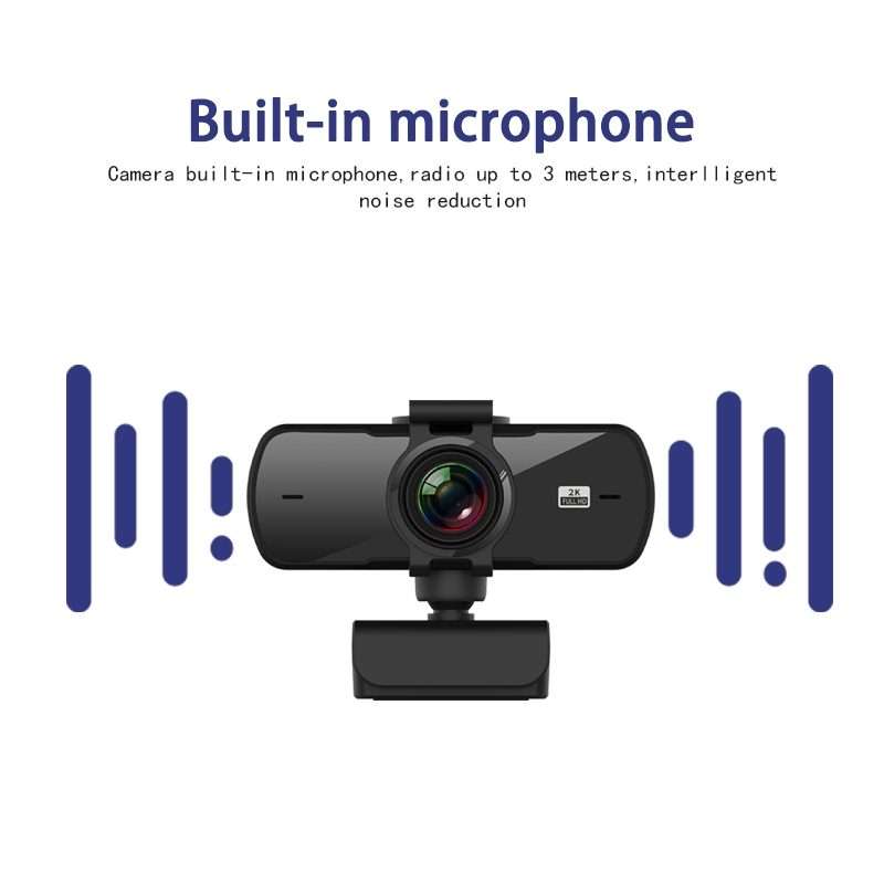 C5 4 Million Pixel Auto Focus 2K Full HD Webcam 360 Rotation USB Driver-free Live Broadcast WebCam