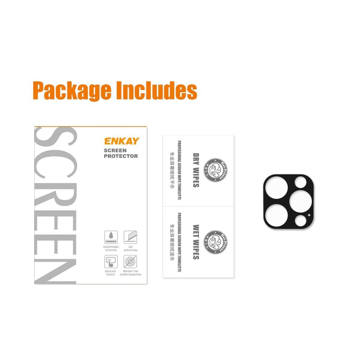 For iPhone 12 Pro Max ENKAY Hat-Prince 9H Rear Camera Lens Tempered Glass Film Full Coverage Prote