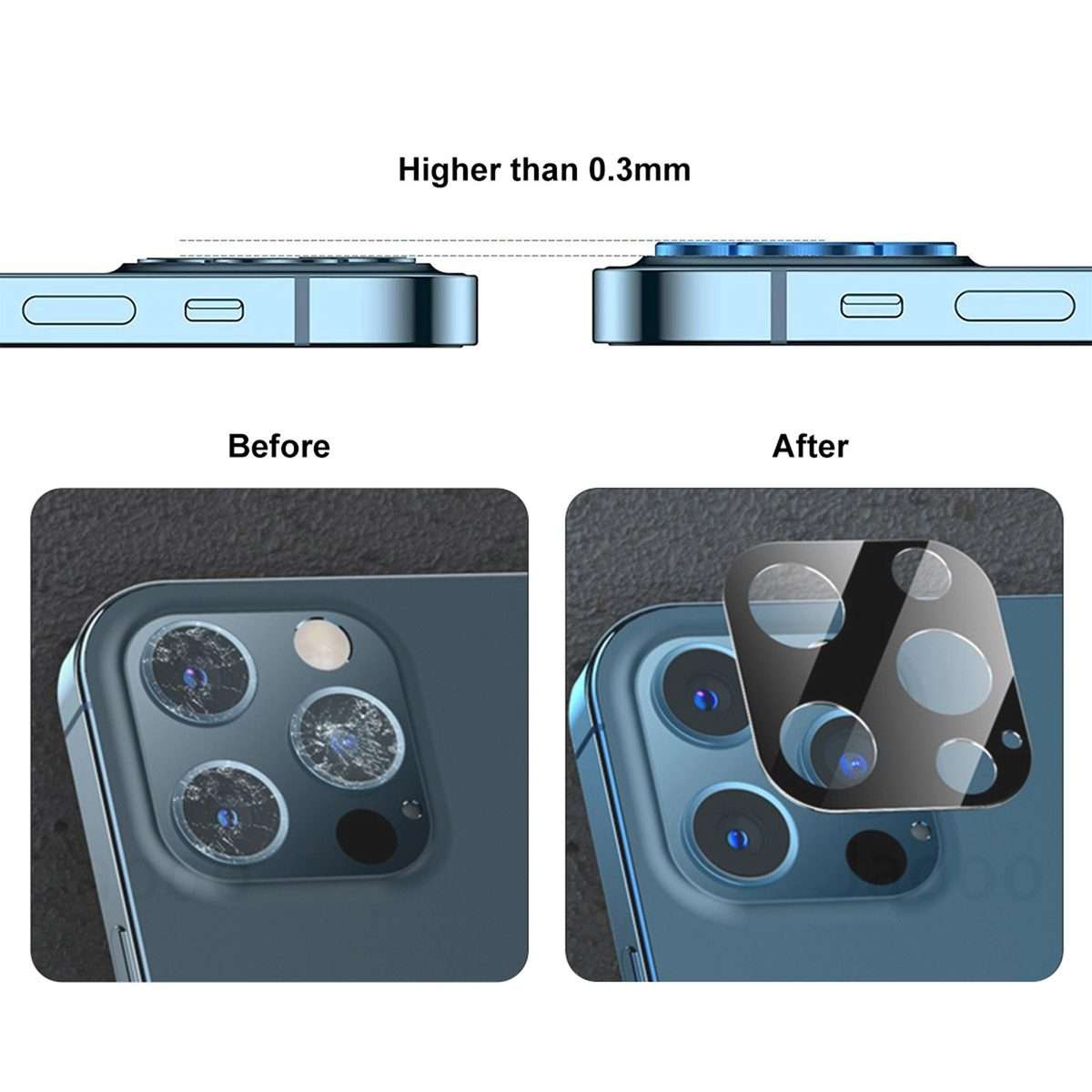 For iPhone 12 Pro Max ENKAY Hat-Prince 9H Rear Camera Lens Tempered Glass Film Full Coverage Prote
