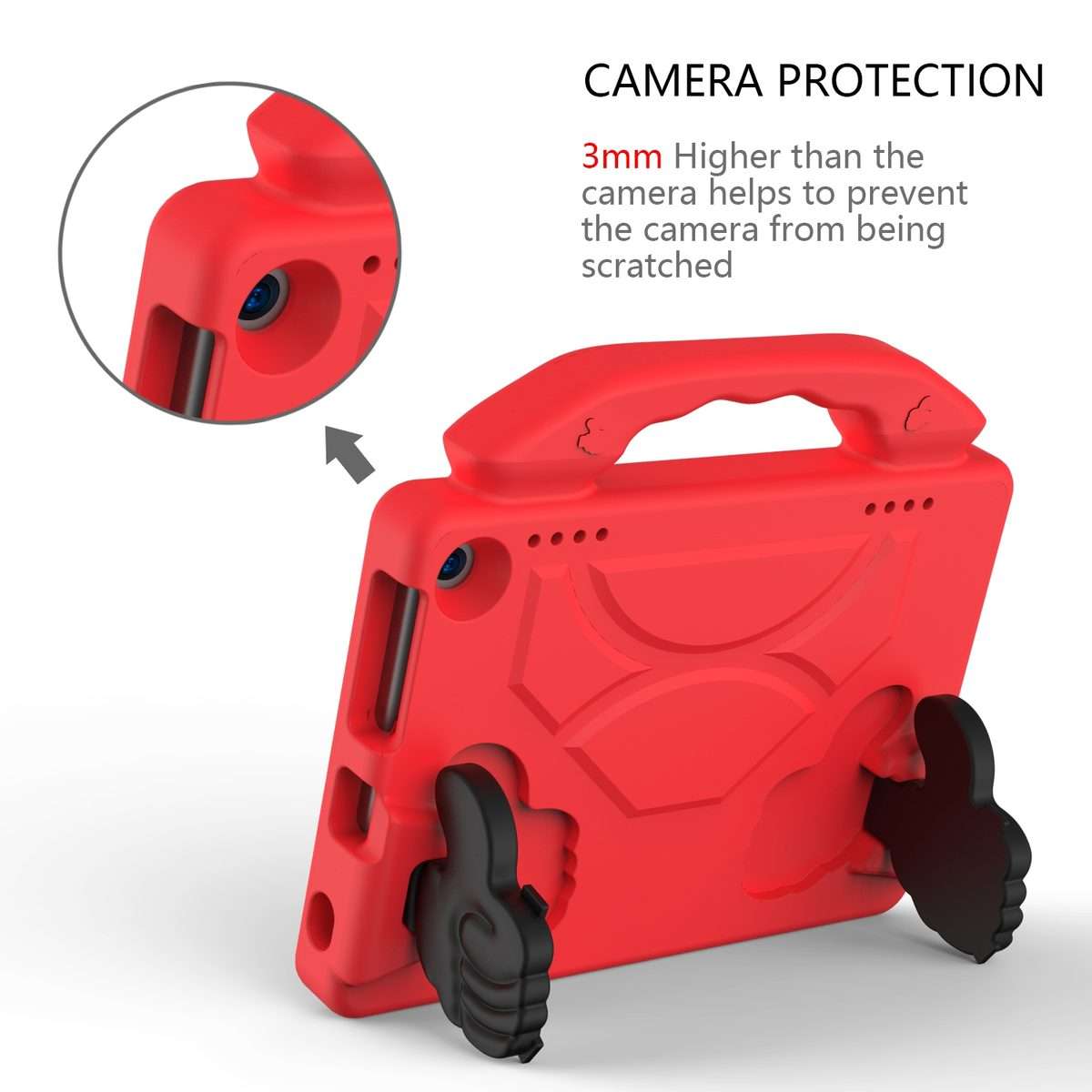 For Amazon Kindle Fire HD8 Plus (2020) EVA Material Children Flat Anti Falling Cover Pro ... (Red)