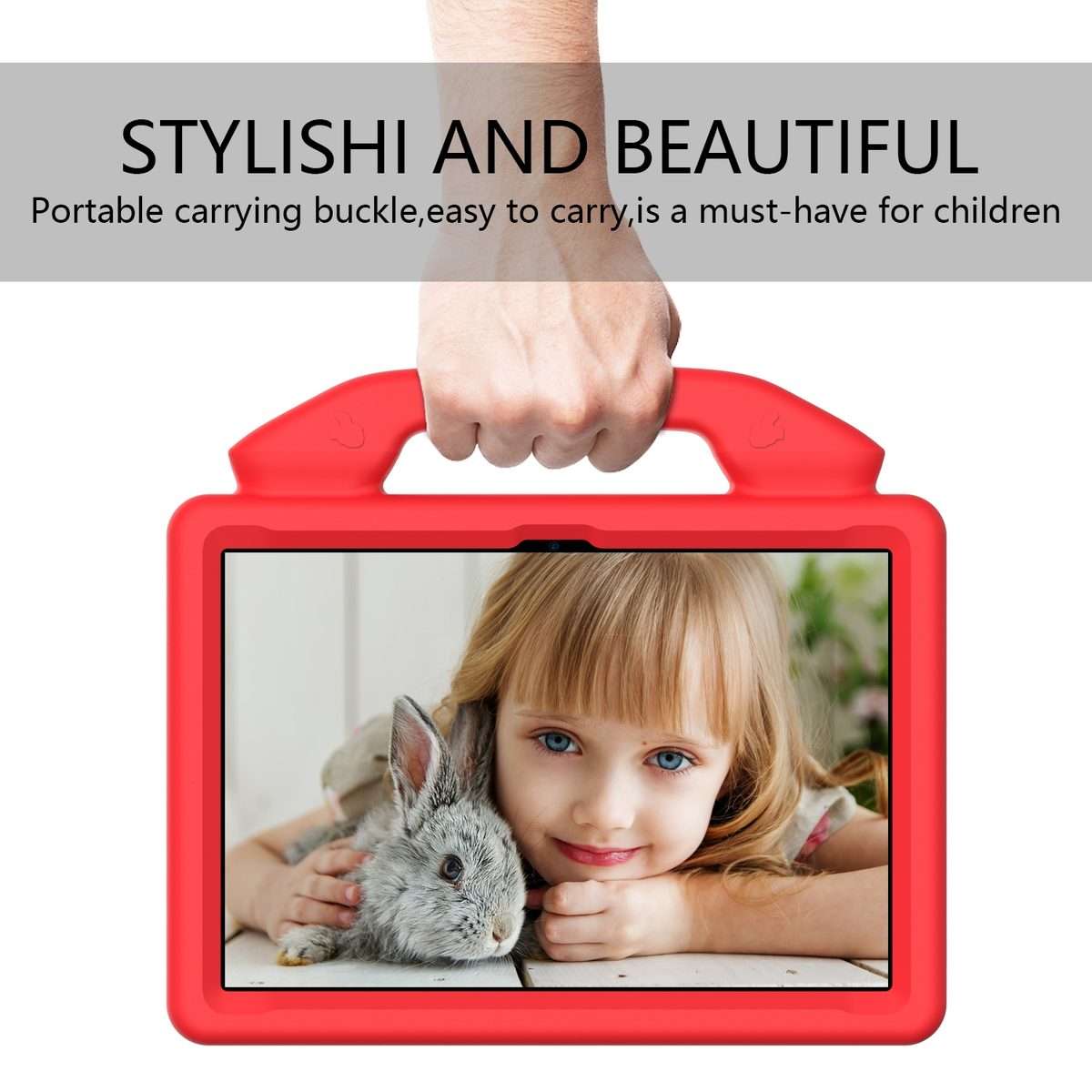 For Amazon Kindle Fire HD8 Plus (2020) EVA Material Children Flat Anti Falling Cover Pro ... (Red)