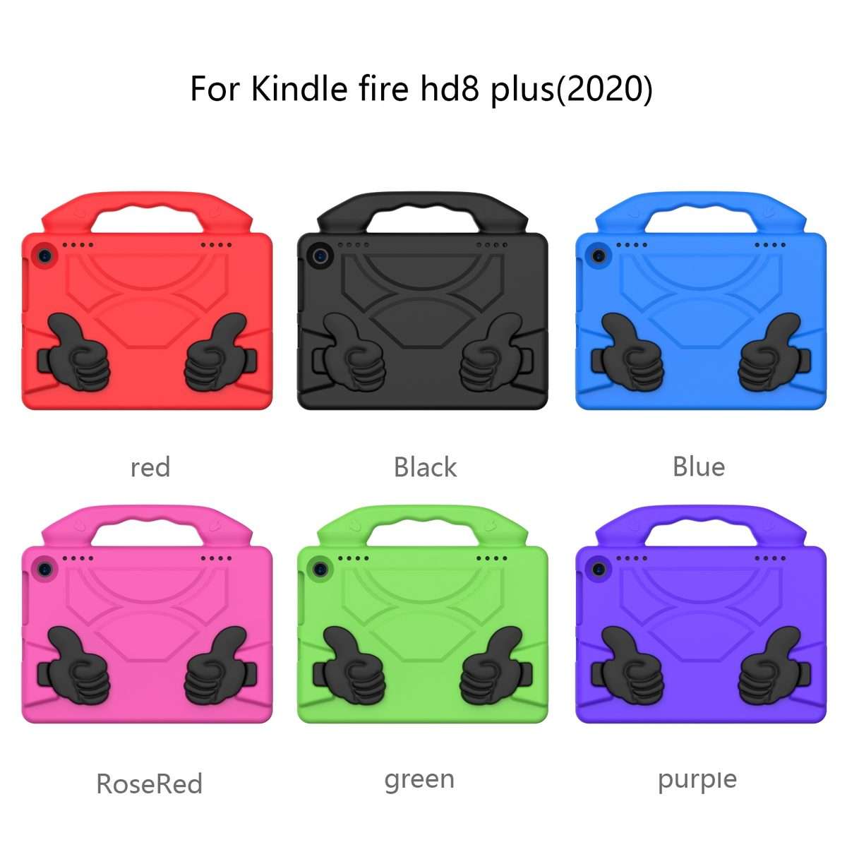 For Amazon Kindle Fire HD8 Plus (2020) EVA Material Children Flat Anti Falling Cover Pro ... (Red)