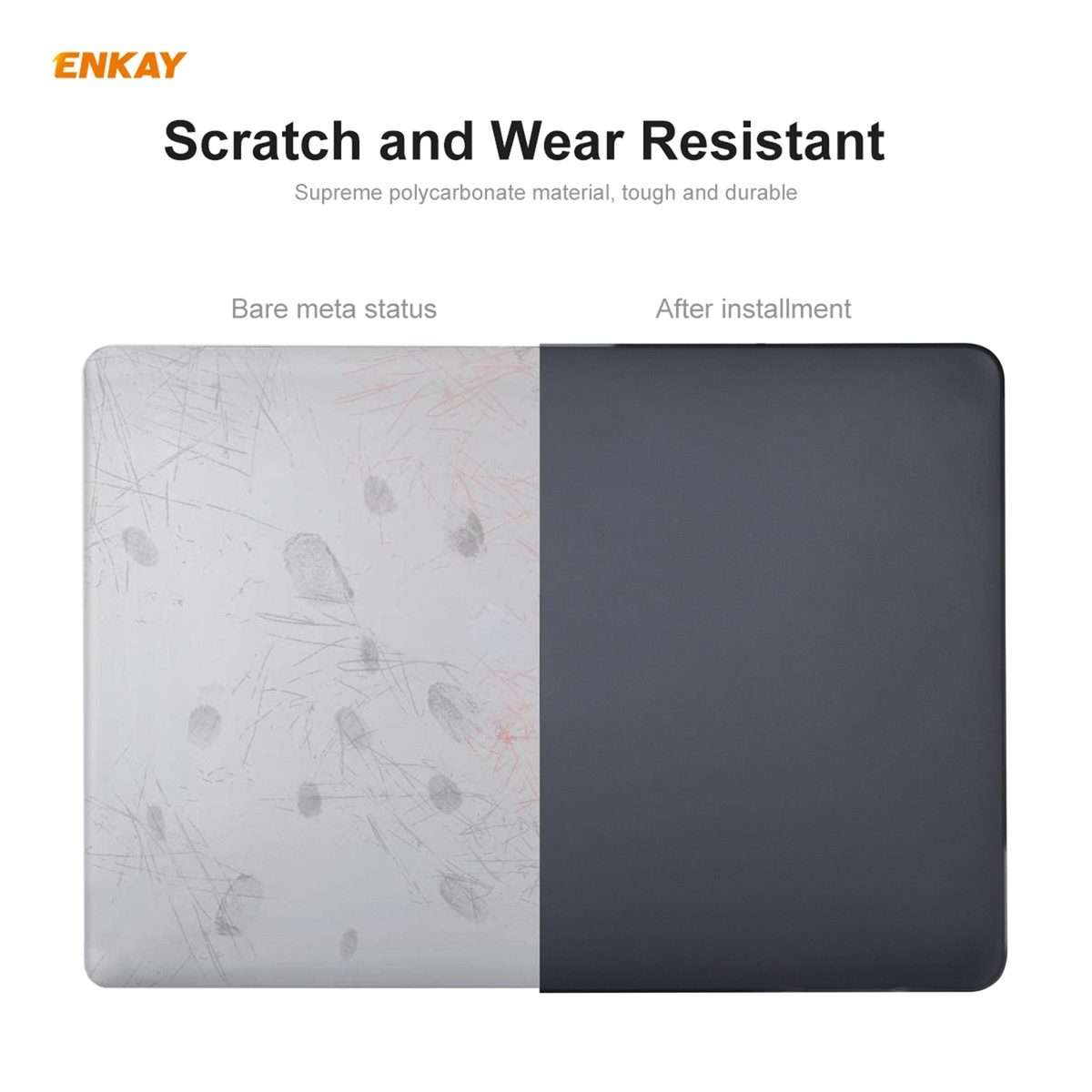 ENKAY 3 in 1 Matte Laptop Protective Case + US Version TPU Keyboard Film + Anti-dust Pl ... (Grey)