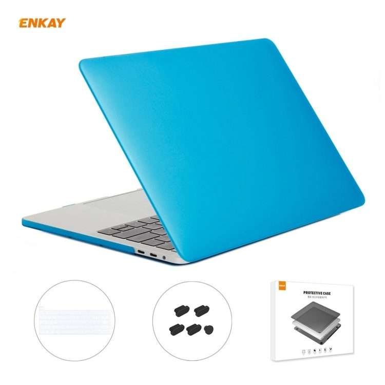 ENKAY 3 in 1 Matte Laptop Protective Case + US Version TPU Keyboard Film + Anti-d ... (Light Blue)